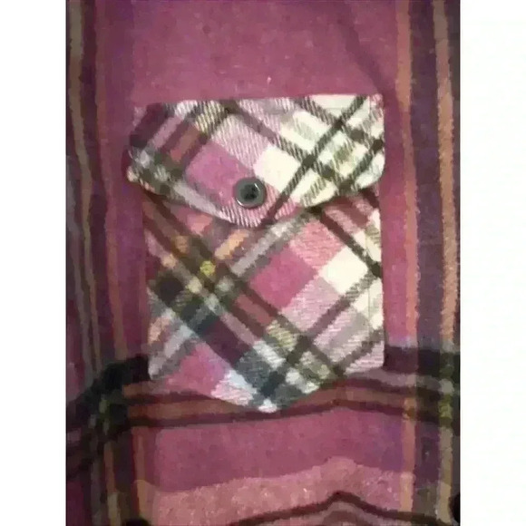NWT Only Purple Plaid Flannel Oversized Shacket US 38 US Size 6 - Picture 5 of 15
